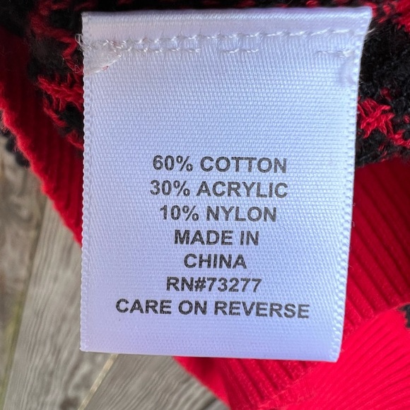 ELLE Scribble Heart Sangria Punch Sweater Women’s Small NWT NEW - Picture 8 of 10